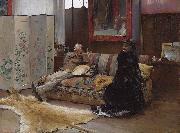 Pascal Dagnan-Bouveret Sulking  Gustave Courtois in his studio Spain oil painting artist